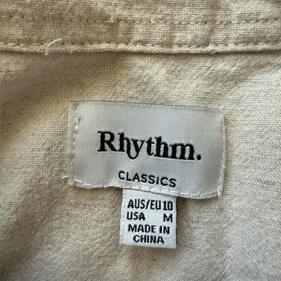 Rhythm. Classic Linen Cotton Shirt Dress in Cream Women’s Size Medium - Picture 9 of 12